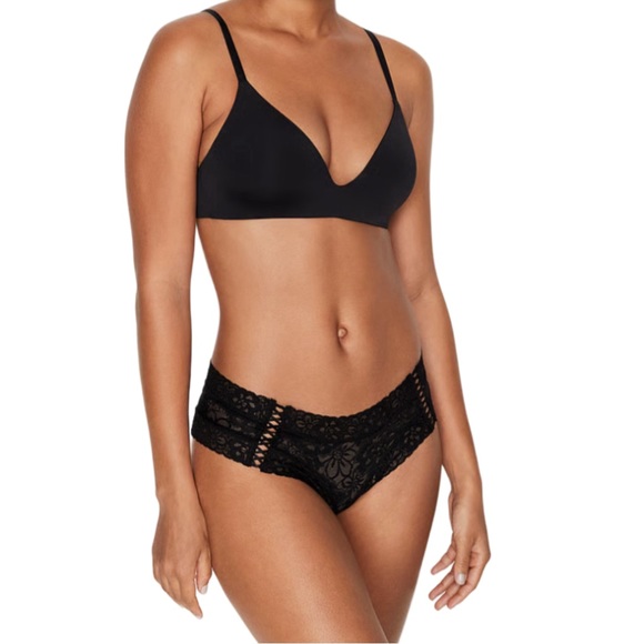 Black  Lacie Cheeky Panty With  Lace Up Hip Accents - Picture 3 of 3